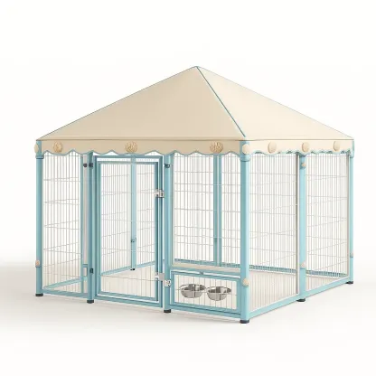 Cage pour chien en acier et polyester-Roomauranow