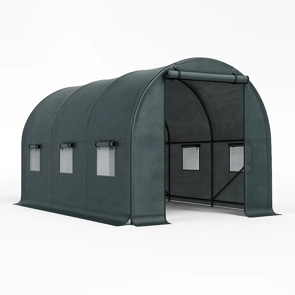 Serre de jardin tunnel en PVC avec cadre en métal-Roomauranow