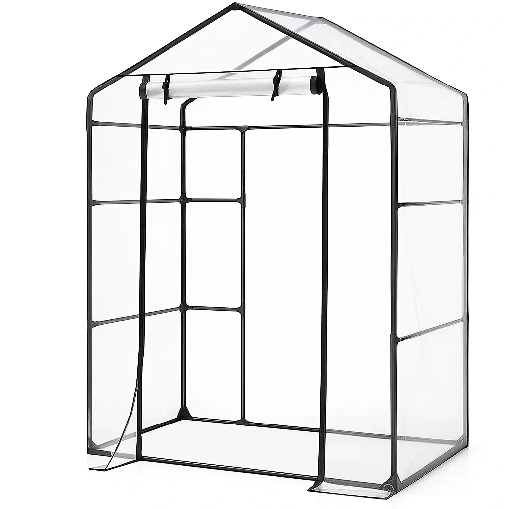 Serre de jardin en acier avec couverture en PVC-Roomauranow