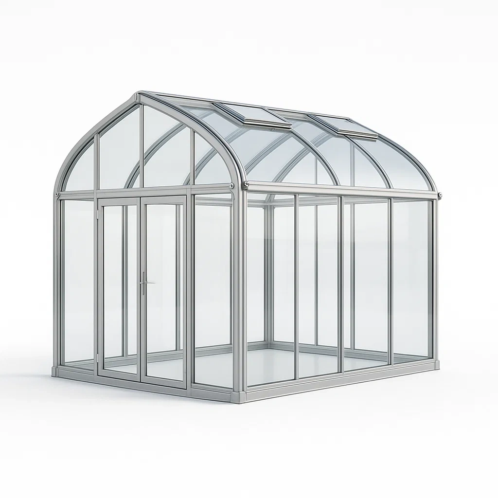 Serre de jardin en aluminium avec verre trempé-Roomauranow