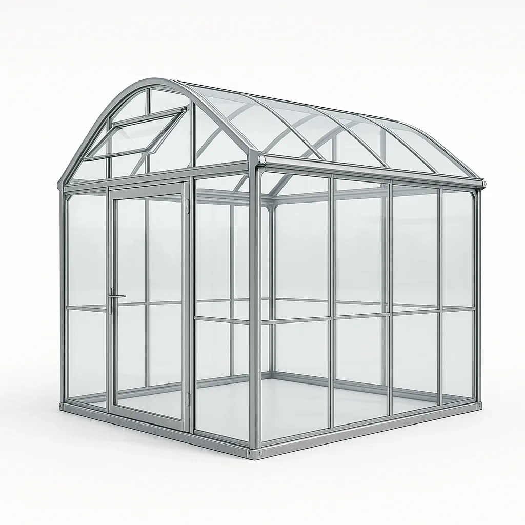 Serre de jardin en aluminium avec panneaux en polycarbonate-Roomauranow