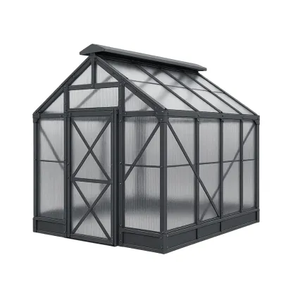 Serre de jardin en polycarbonate et aluminium-Roomauranow