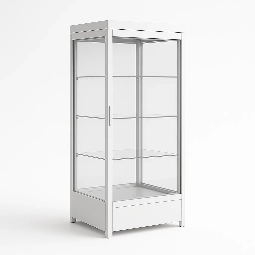 Vitrine d’exposition en aluminium et verre trempé-Roomauranow
