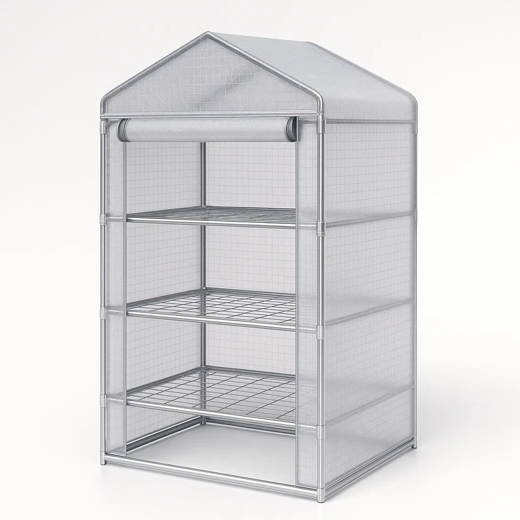 Étagère de culture métallique avec étagères et housse en PVC-Roomauranow