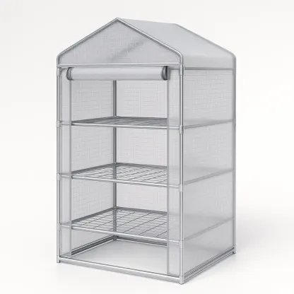 Étagère de culture métallique avec étagères et housse en PVC-Roomauranow