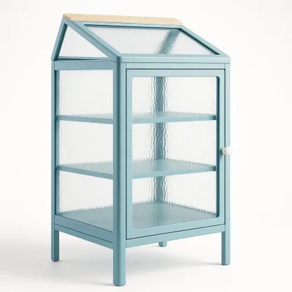 Vitrine d’exposition en métal et verre trempé,110x64x37 cm-Roomauranow