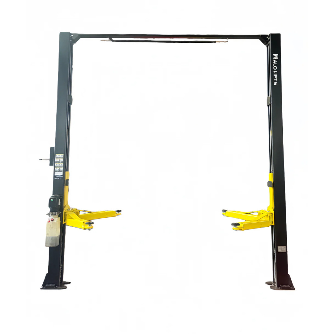 Halo HL2C-12K 12,000-lb Clearfloor Two-Post Lift - Heavy-Duty Chain-Drive Shop Power