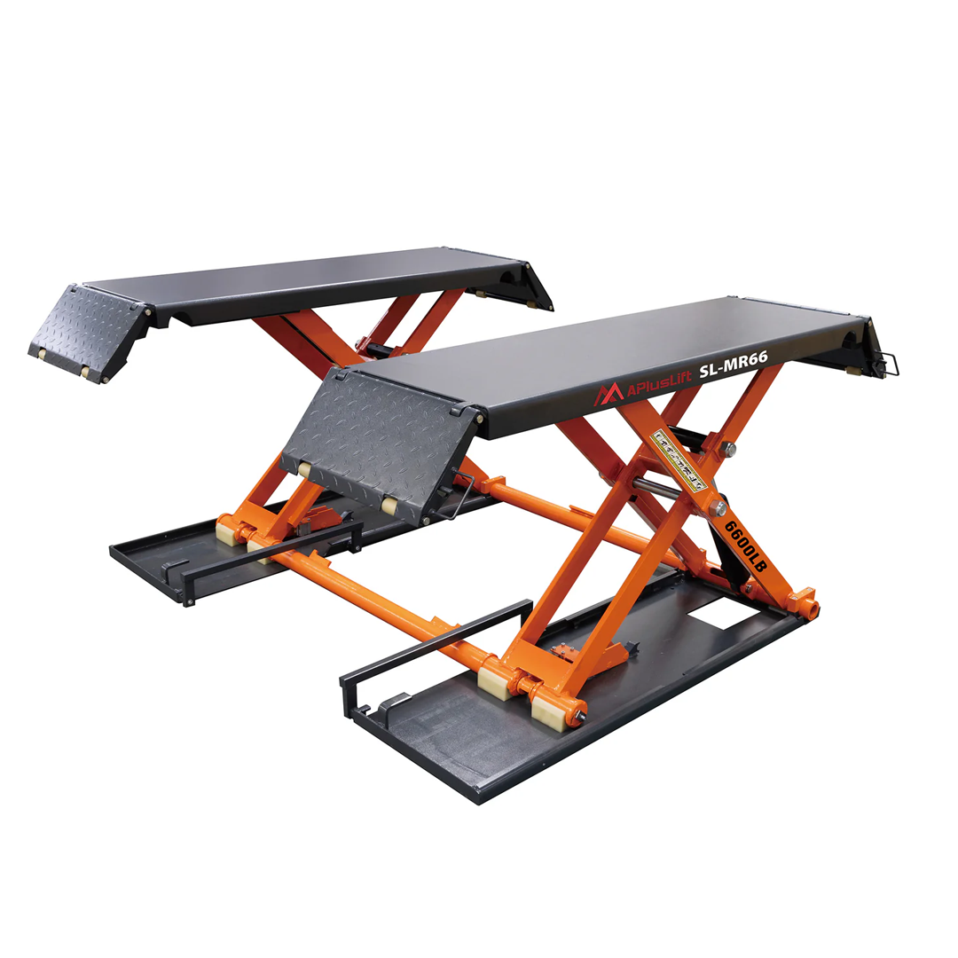 APlusLift SL-MR66 6,600-lb Mid-Rise Scissor Lift - Electric Release Shop Efficient