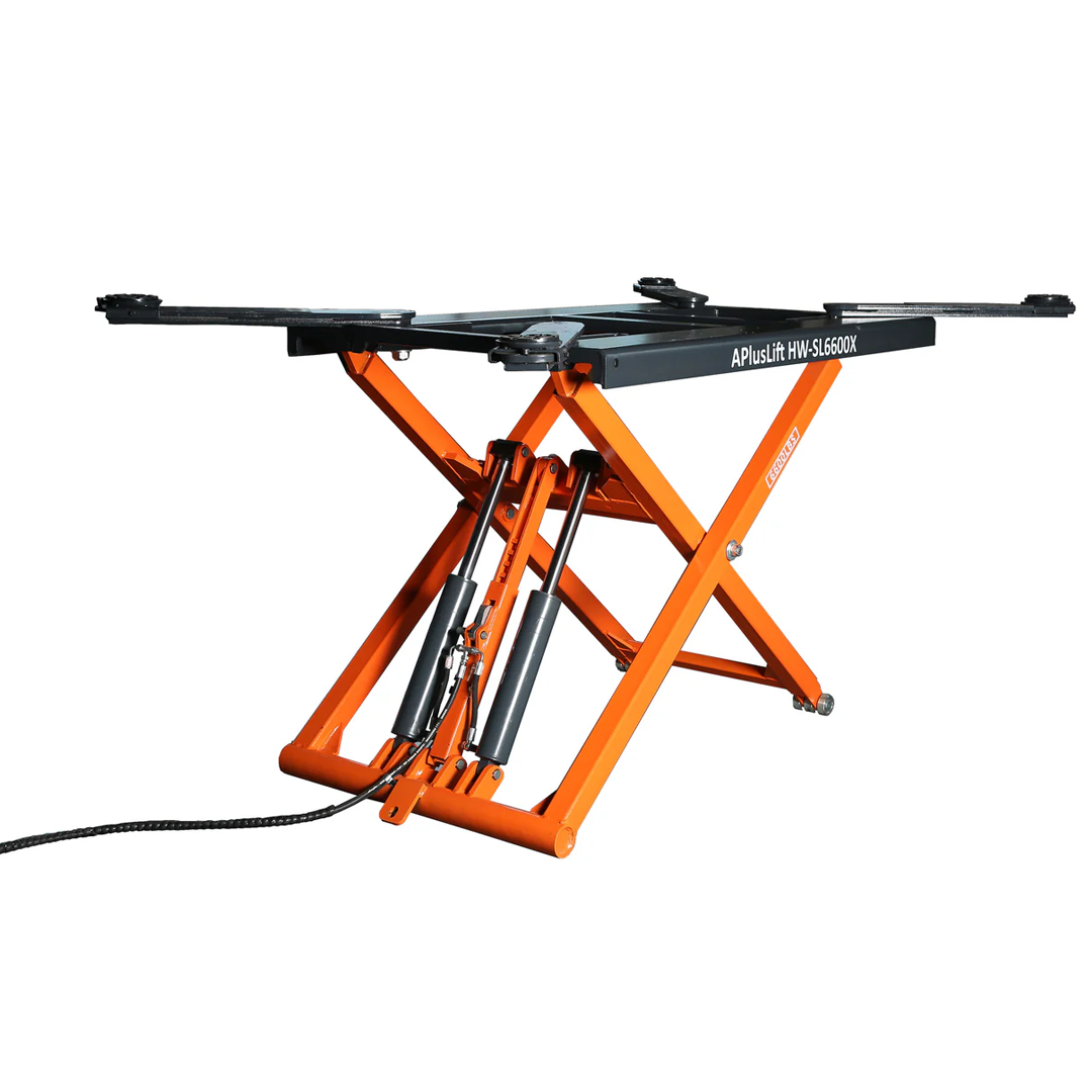 APlusLift HW-SL6600X 6,600-lb Portable Mid-Rise Scissor Lift - Mobile Garage Solution