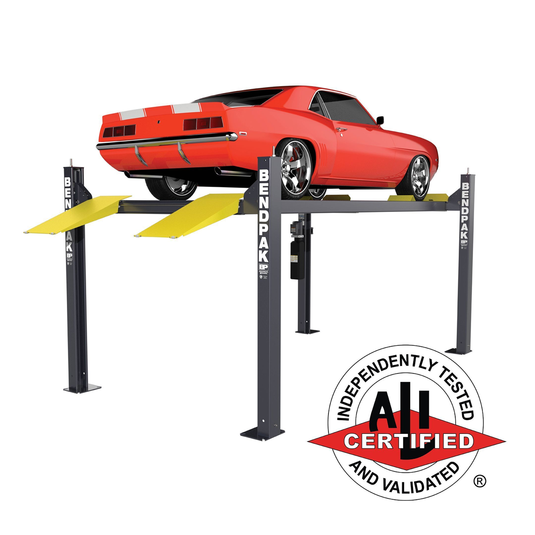 BendPak HD-9ST 9,000-lb Slim Narrow Four-Post Lift - ALI Certified Space-Saving Design