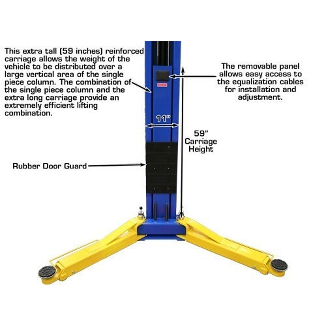 Atlas OH-10X 10,000-lb Ex-Tall/Ex-Wide Two-Post Lift - Commercial Above-Ground Power