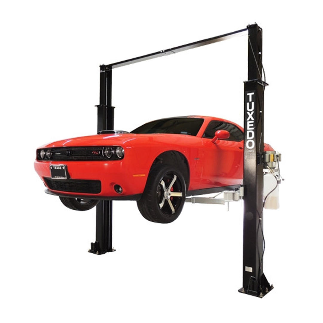 Tuxedo TP9KAC-TUX 9,000-lb Asymmetric Two-Post Lift - Clear Floor Economy Light Duty