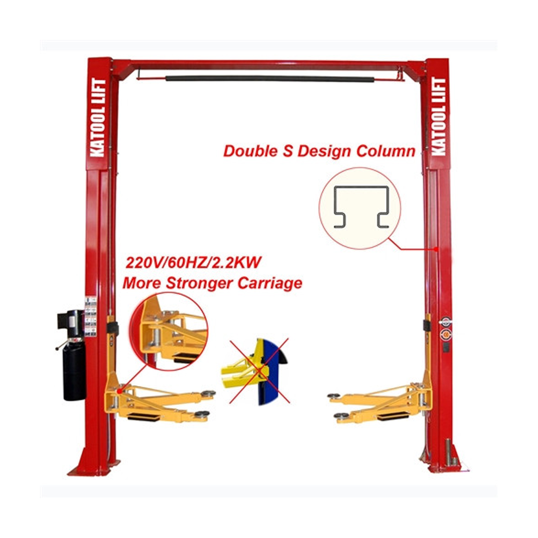 Katool KT-M110 11,000-lb Symmetric Clear-Floor Two-Post Lift - Commercial Duty Powerhouse