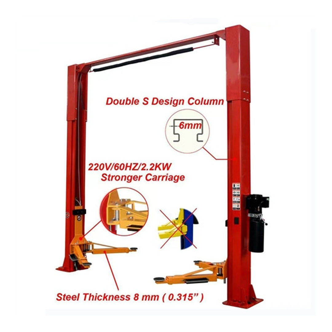 Katool KT-M120 12,000-lb Symmetric Clear-Floor Two-Post Lift - Heavy Commercial Beast