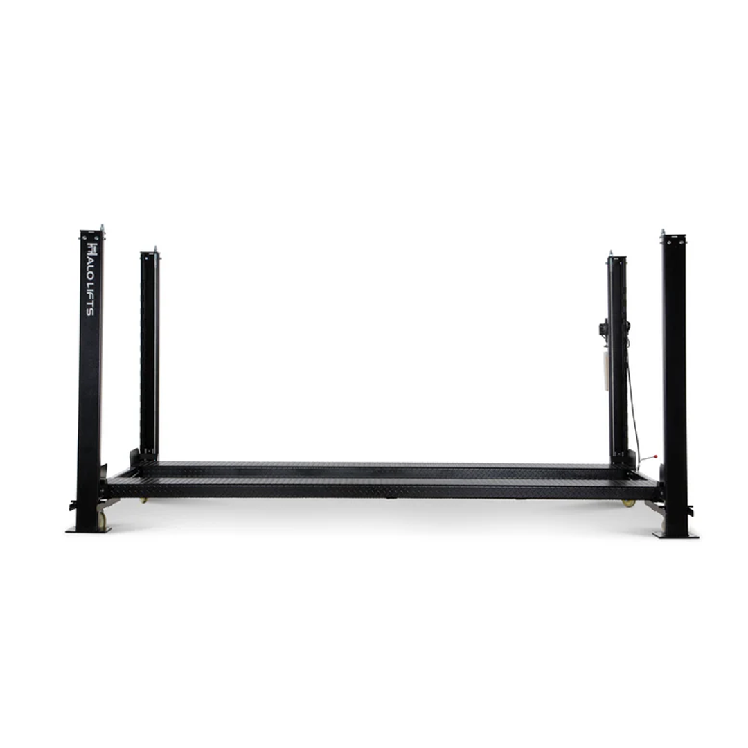 Halo HL9K-ST 9,000-lb Four-Post Car Lift - Includes Ramps, Casters, Drip Trays