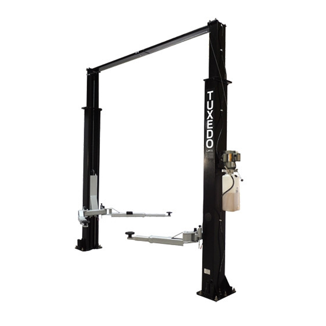 Tuxedo TP9KAC-TUX 9,000-lb Asymmetric Two-Post Lift - Clear Floor Economy Light Duty