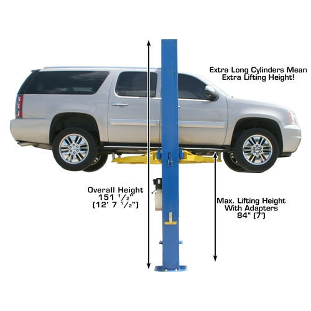Atlas OH-10X 10,000-lb Ex-Tall/Ex-Wide Two-Post Lift - Commercial Above-Ground Power