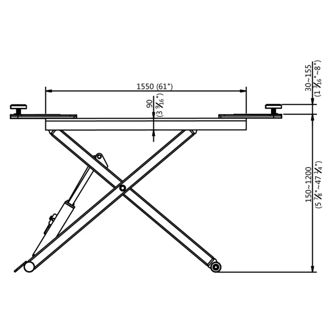 APlusLift HW-SL6600X 6,600-lb Portable Mid-Rise Scissor Lift - Mobile Garage Solution