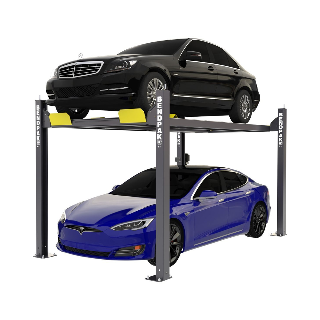 BendPak HD-7P 7,000-lb Narrow Four-Post Parking Lift - Compact Heavy-Duty Space Saver