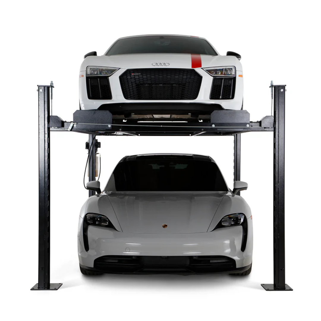Halo HL9K-ST 9,000-lb Four-Post Car Lift - Includes Ramps, Casters, Drip Trays