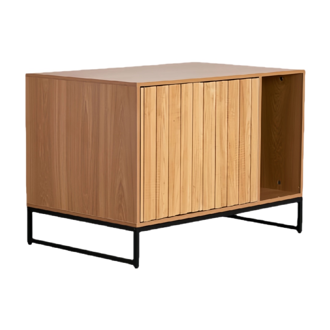 Wooden Storage Cabinet with Metal Base-ivhardware.com