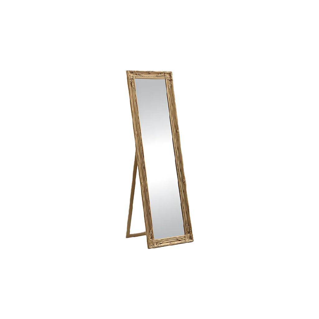 Miroir sur pied vintage avec cadre doré-yallasport.xyz