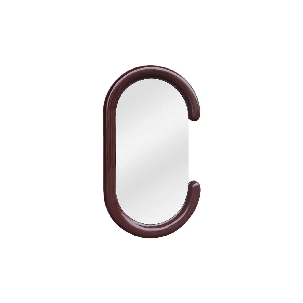 Miroir incurvé unique avec cadre bordeaux-joannerock.shop