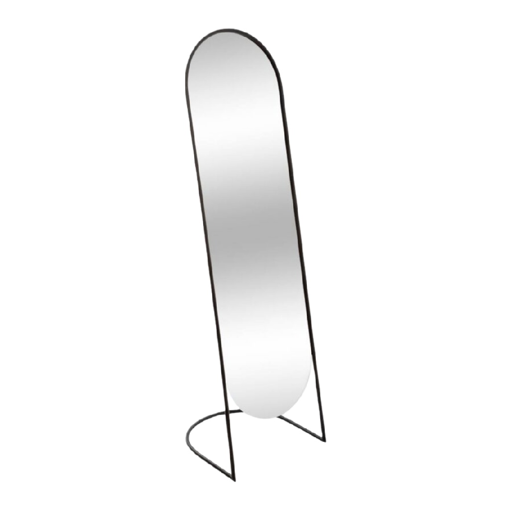Miroir sur pied avec cadre en métal noir-joannerock.shop