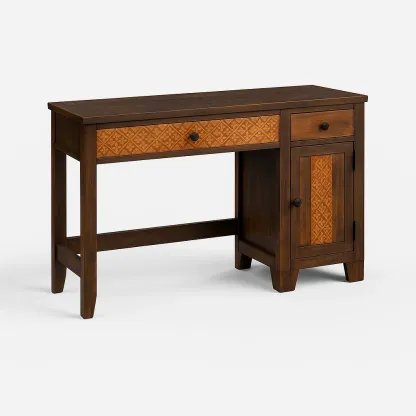 Bureaux en bois massif avec tiroir et armoire-COZYNOOKZ