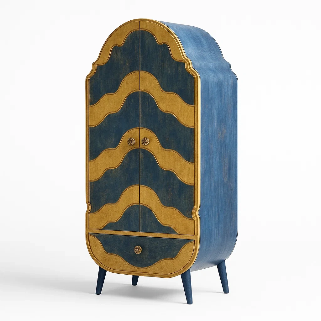 Armoires en bois multicolores à forme arquée-COZYNOOKZ