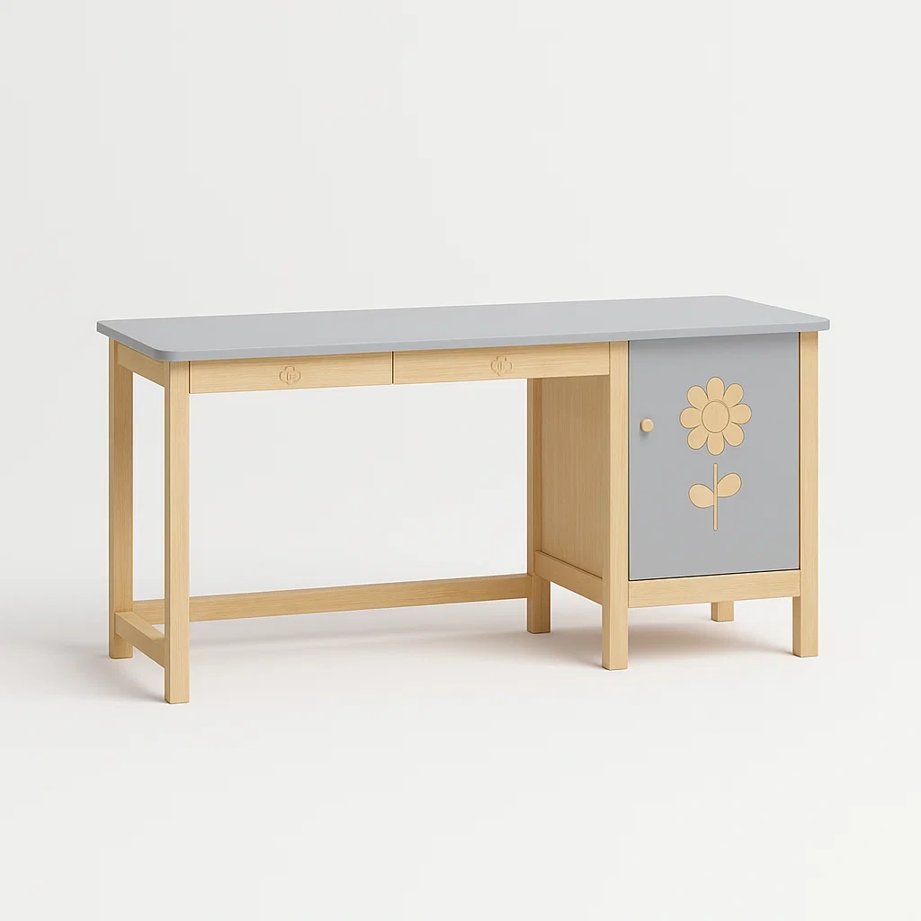 Bureaux en bois avec plateau en MDF et motif floral-COZYNOOKZ