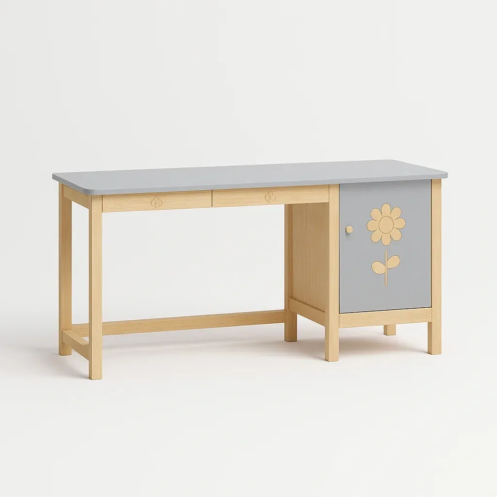 Bureaux en bois avec plateau en MDF et motif floral-COZYNOOKZ