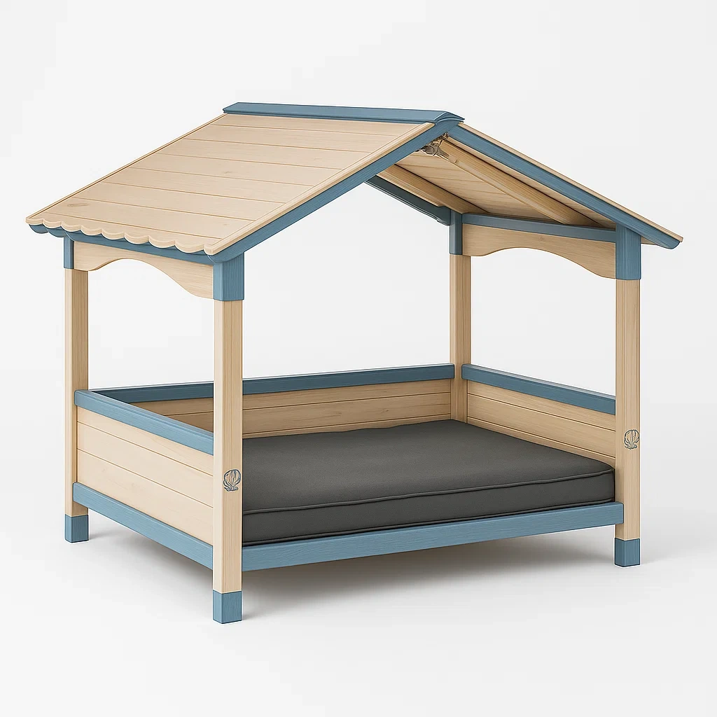 Niche pour chien en bois avec matelas-COZYNOOKZ