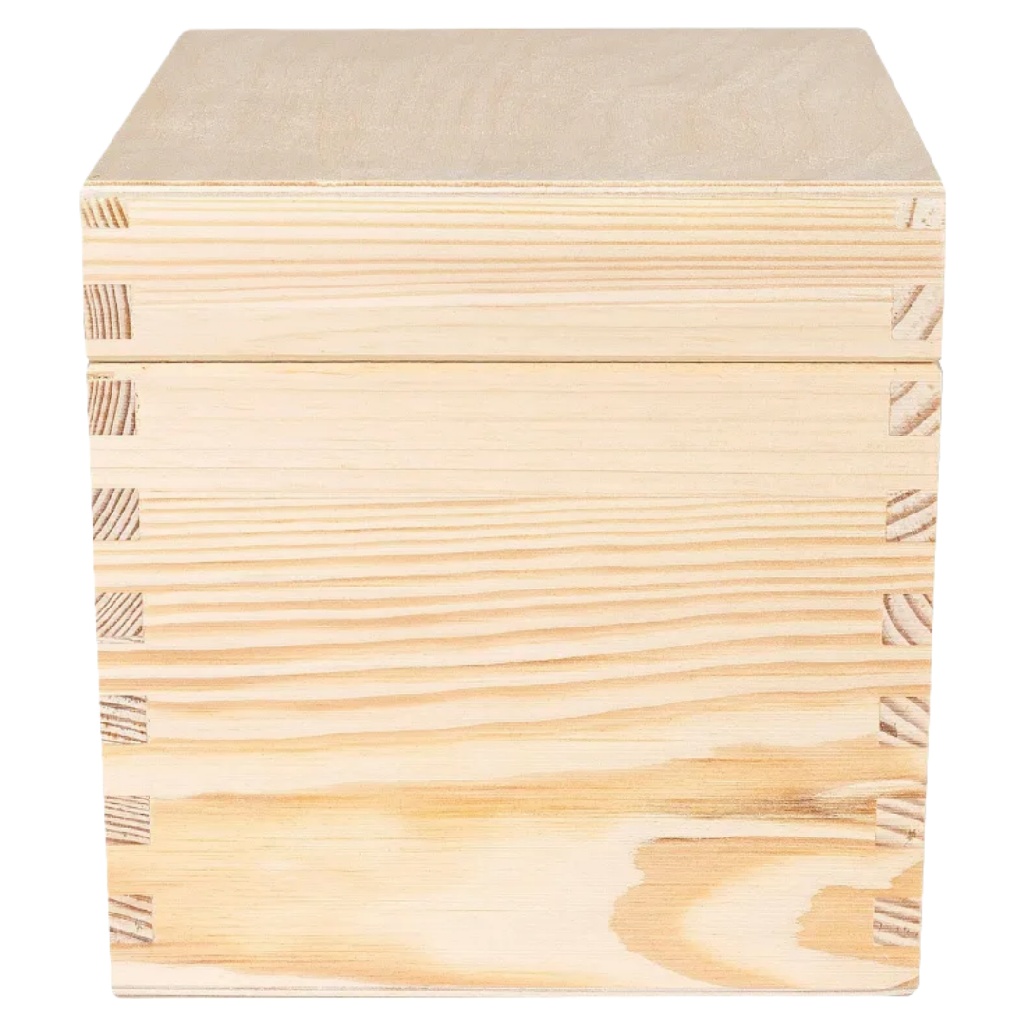 Kleine Vierkante Grenenhouten Doos met Deksel-nancyamber.shop