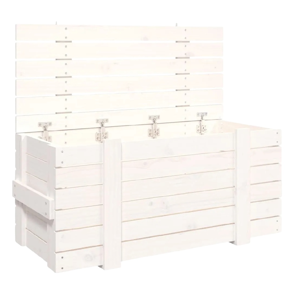 Grote Witte Houten Opbergkist met Scharnierdeksel-nancyamber.shop