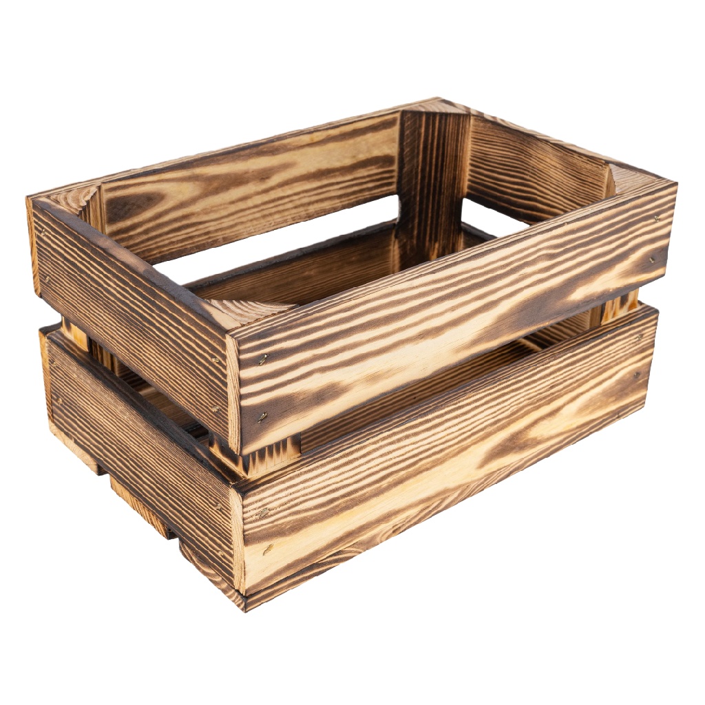 Gevlamde Houten Opbergkrat - Rustieke Fruitkist-nancyamber.shop
