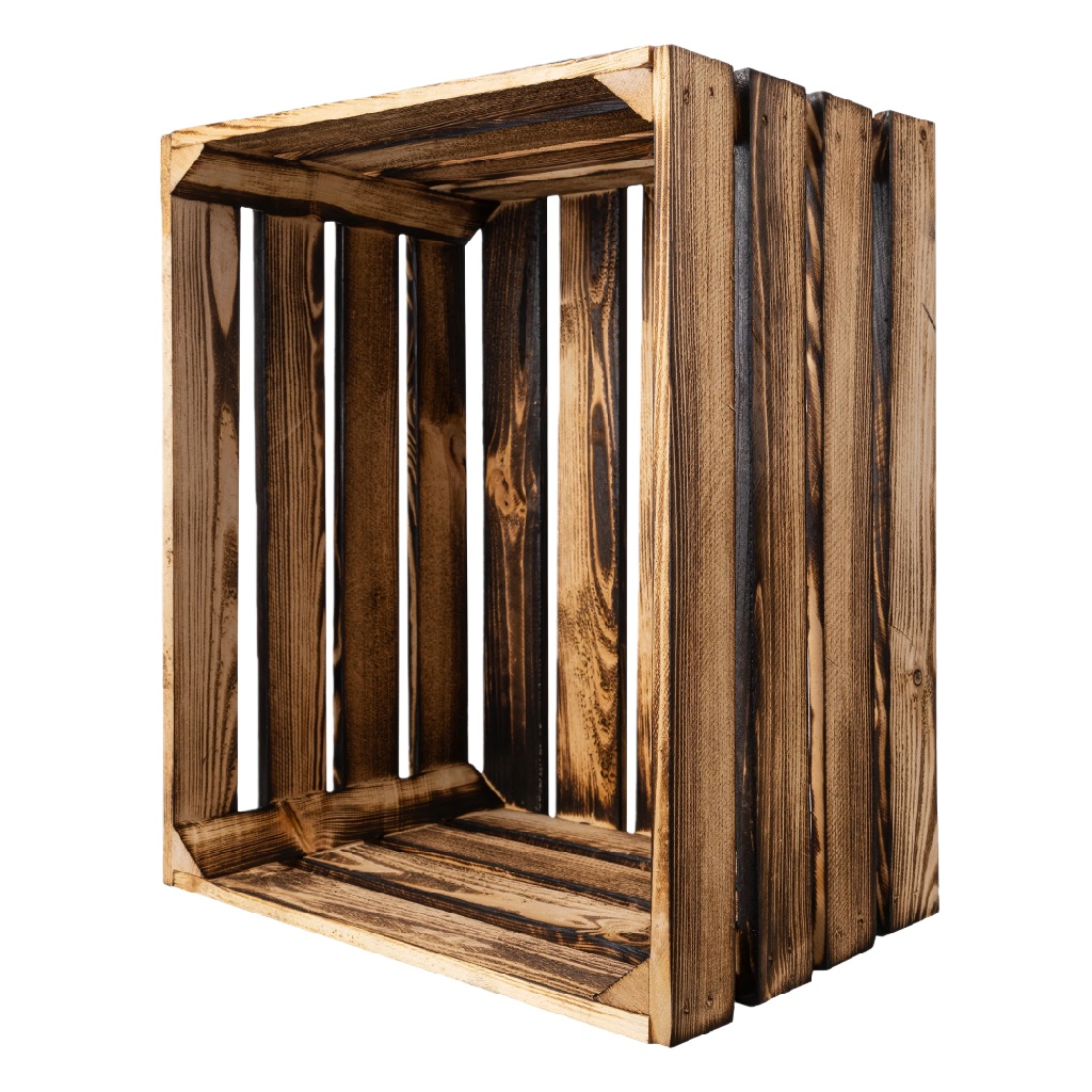 Verticale Gevlamde Houten Opbergkrat - Rustiek Rek-nancyamber.shop