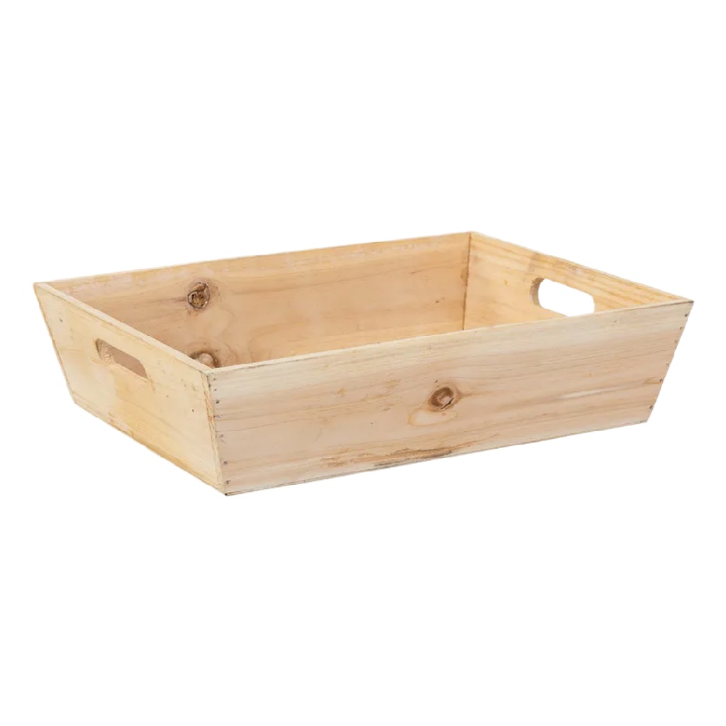 Ondiepe Houten Opbergbox met Schuine Zijden-nancyamber.shop