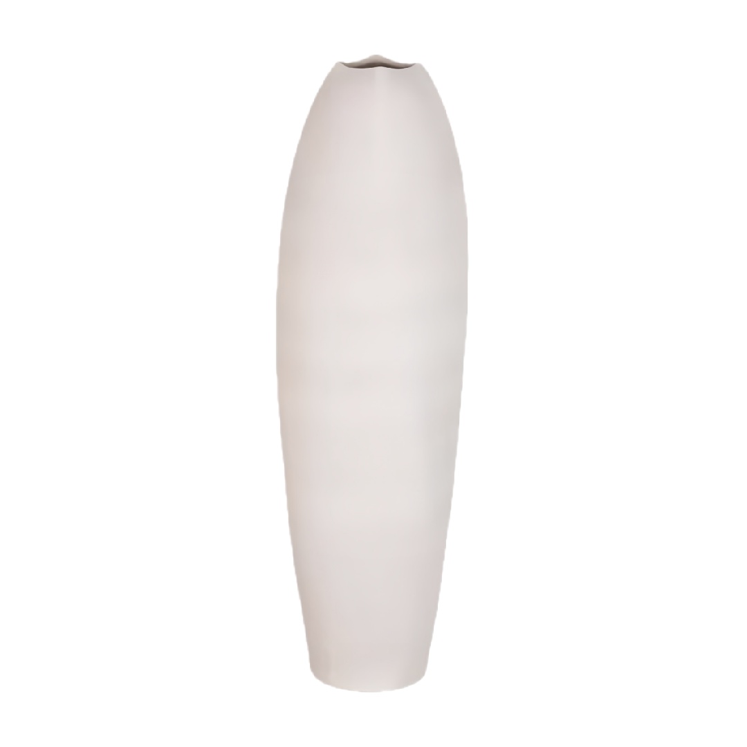 Modern Minimalist Matte White Tall Ceramic Vase - Sleek Decorative Floor or Table Vase-chelseahenry.shop