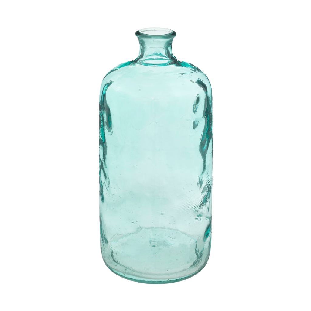 Jarrón decorativo alto de vidrio transparente verde agua-alonzowhite.shop