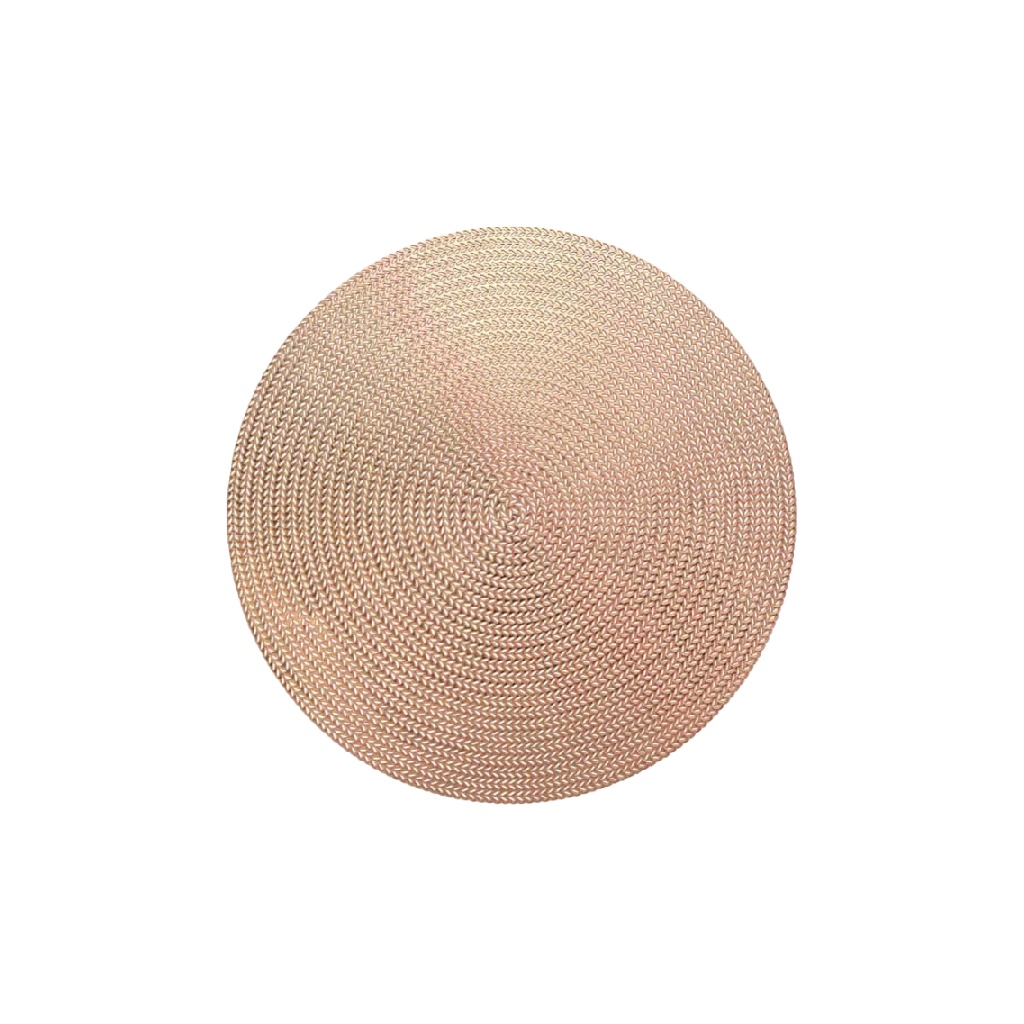 Posavasos redondo de metal tejido compacto color oro rosado-alonzowhite.shop