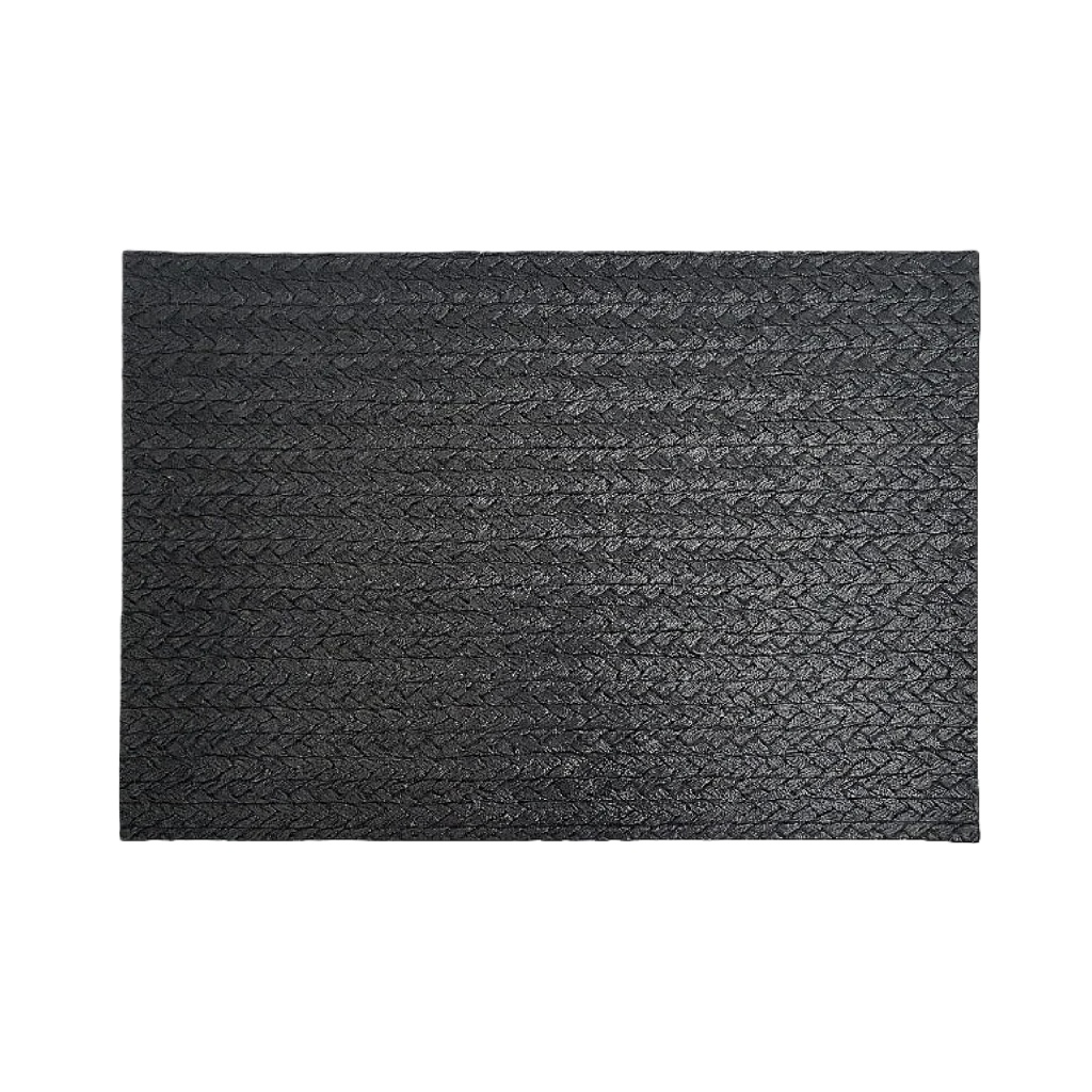 Posavasos rectangular de cuero sintético color negro-brianpetty.shop