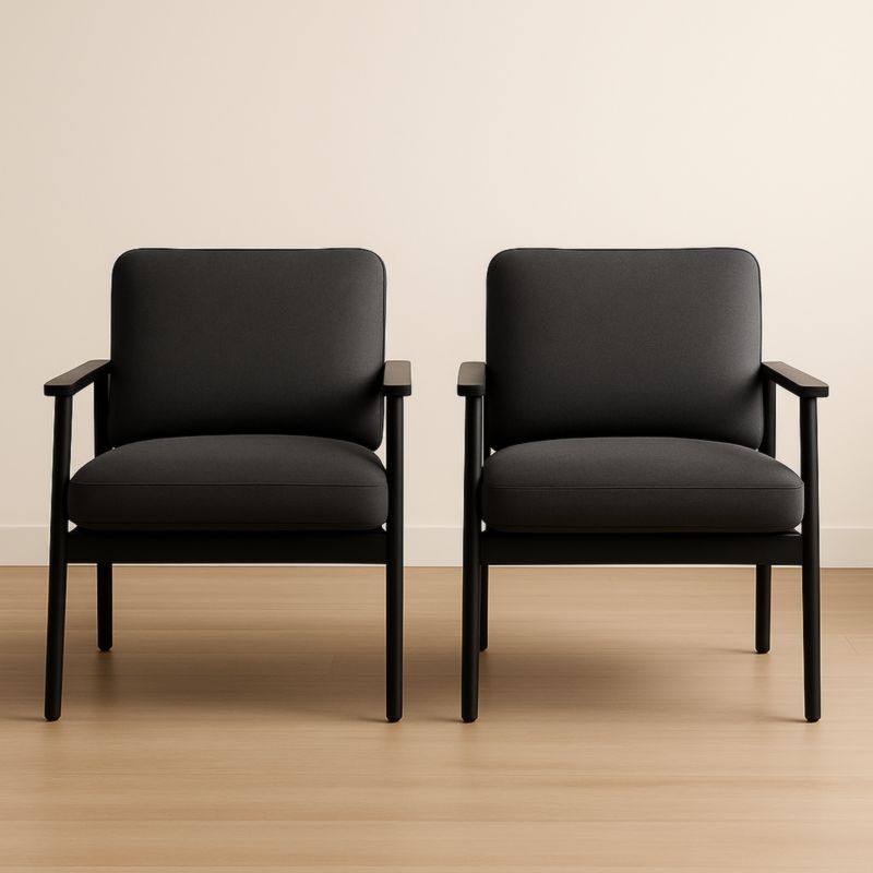 Ensemble de 2 fauteuils en métal et polyester Noir