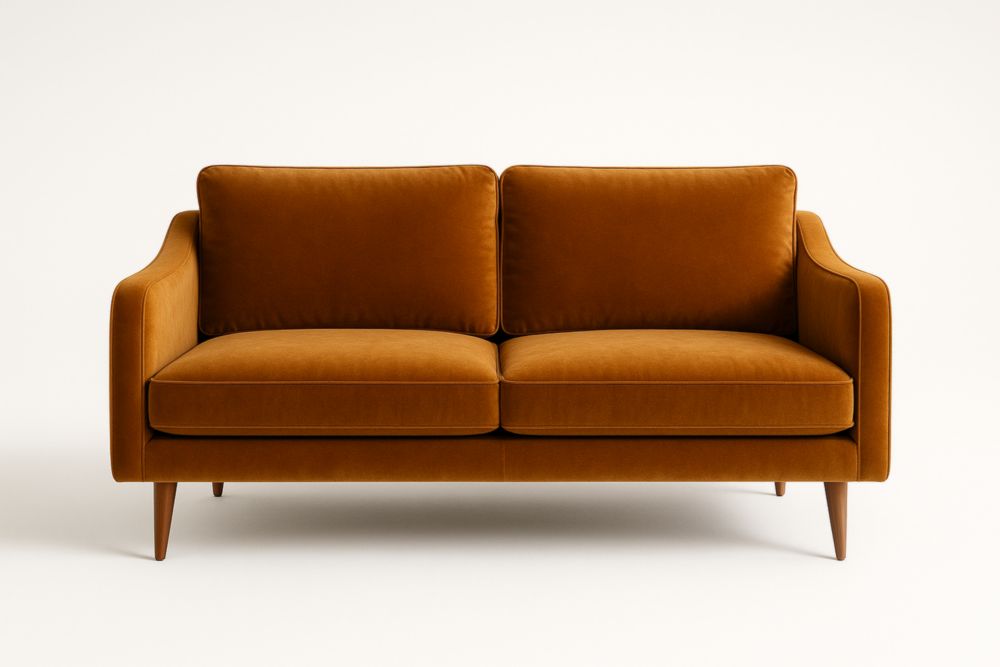 Canapé 2 Places en Velours Marron