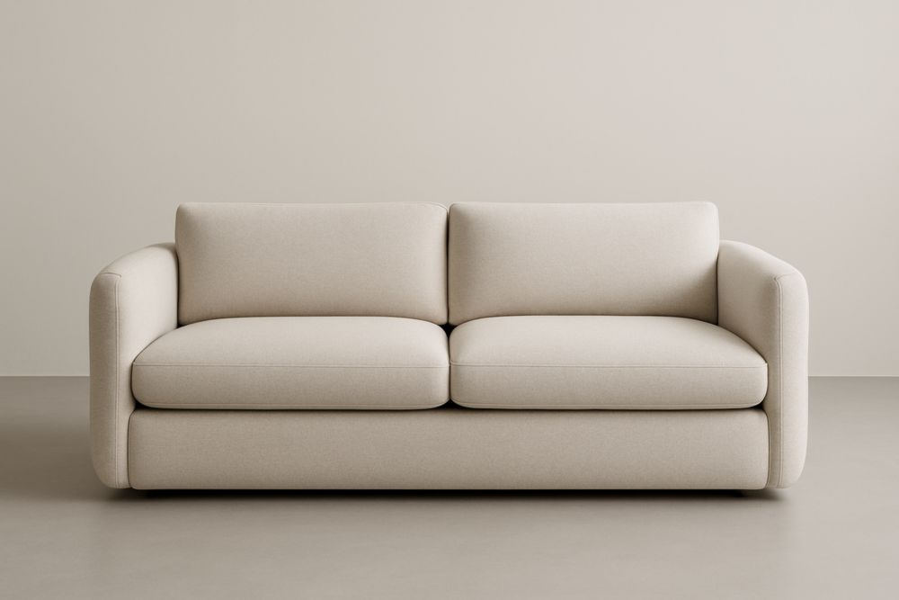 Canapé 2 places en tissu beige 175x90x75 cm