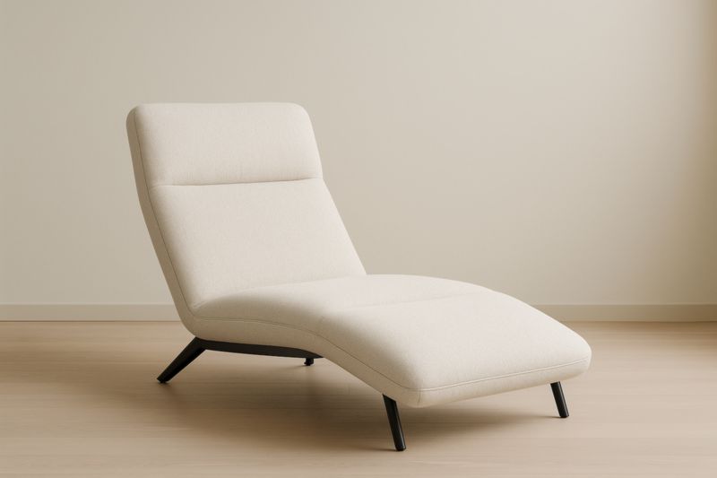 Chaise Longue Tissu Métal Beige