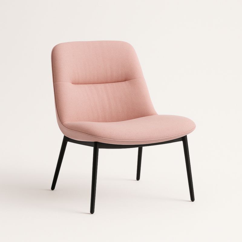 Fauteuil lounge tissu polyester rose structure métal