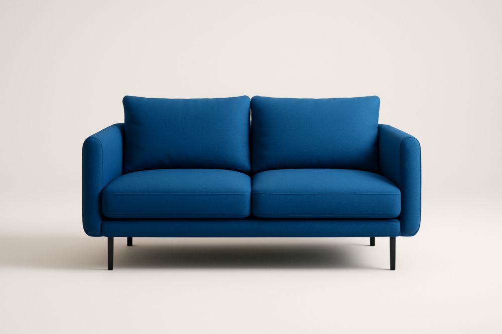 Canapé 2 Places Tissu Bleu