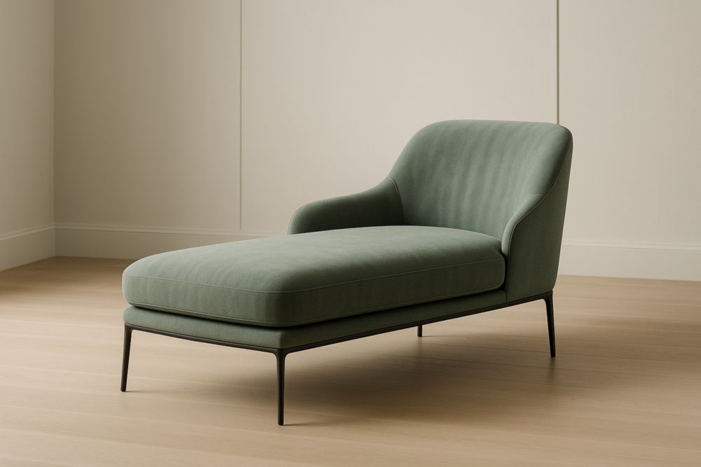 Chaise Longue en Tissu et Métal Vert