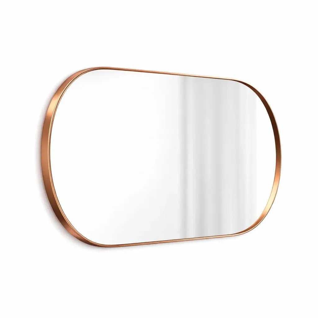 Horizontal Oval Wall Mirror with Metal Frame-pureoakliving